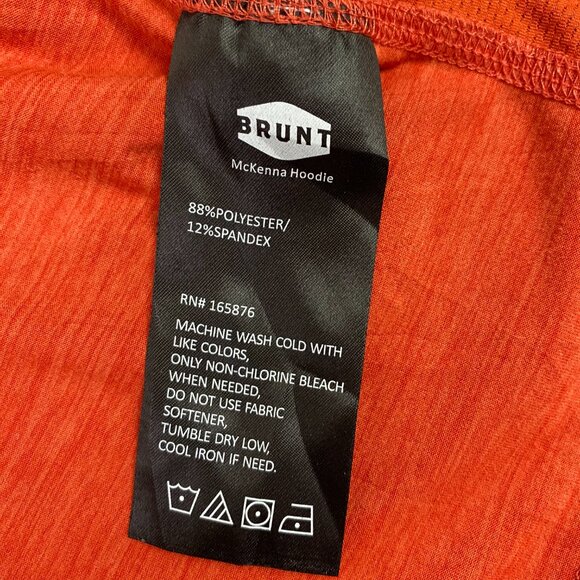 Brunt Hoodie Men's Medium Orange McKenna Performance Hooded Shirt Hoodie - Picture 7 of 10